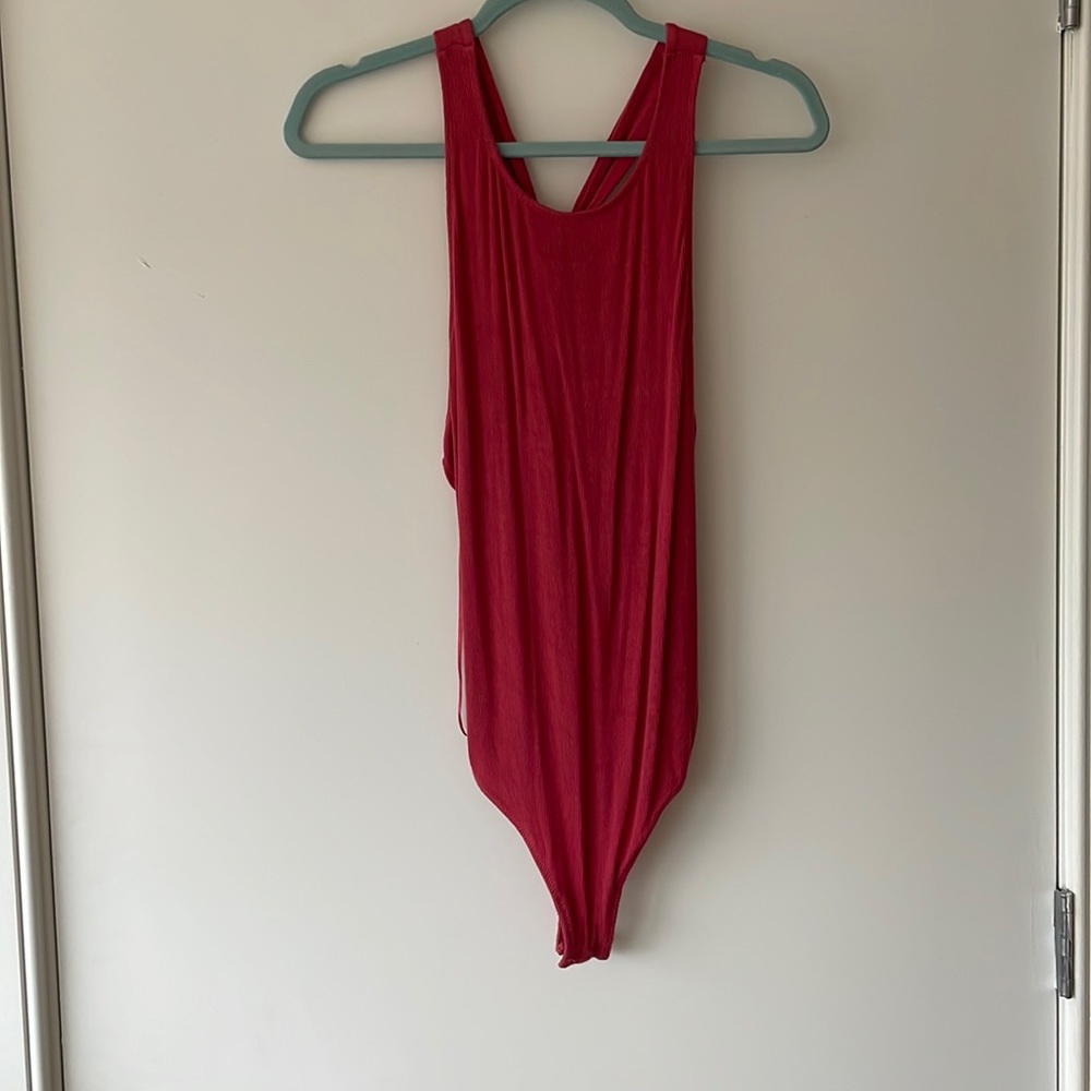 Free People red up and around bodysuit